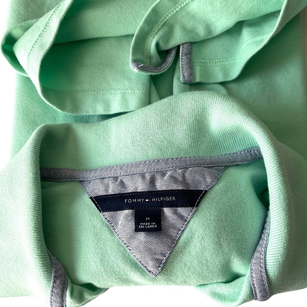 Tommy Hilfiger Green Classic Short Sleeve Collared Pique Polo Pullover SzM - Picture 7 of 10